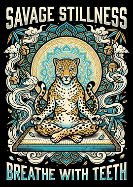 Savage Stillness Meditating Leopard Art