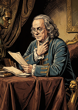 Historical Scholar Ink Line Art