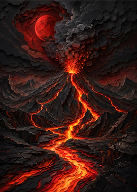 Volcanic Eruption & Lava Flow