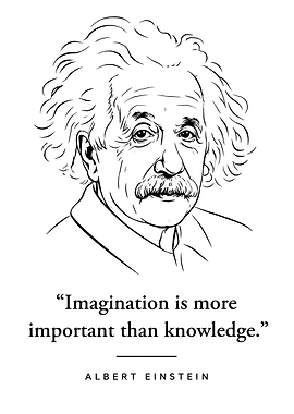 Albert Einstein Quote Minimalist Portrait