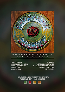 Grateful Dead American Beauty Album Poster