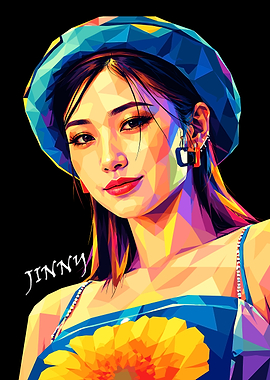 Jinny Low Poly Pop Art Portrait