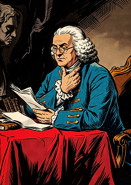 Benjamin Franklin Retro Comic Art
