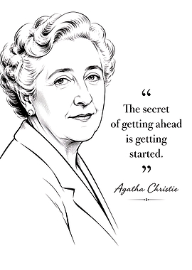 Agatha Christie Inspirational Quote Portrait