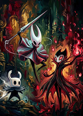 Hollow Knight Battle Scene Illustration