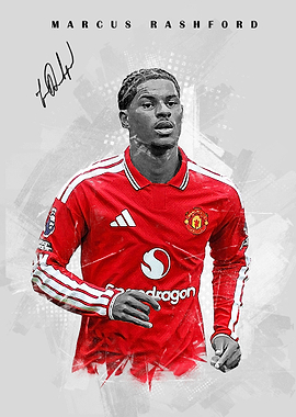 Marcus Rashford in jersey Poster