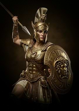 Athena Goddess of Wisdom Warrior Portrait