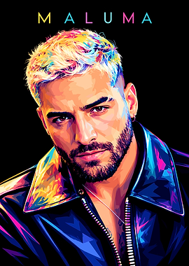 Colorful Pop Art Portrait of Maluma