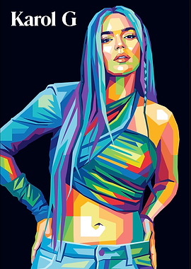 Karol G Pop Art Portrait