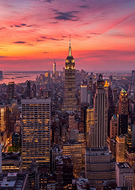 Empire State Building Sunset Skyline
