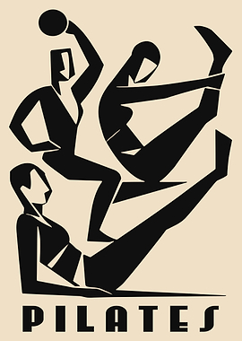 Minimalist Pilates Exercise Poster