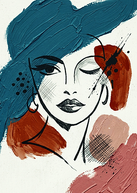 Abstract Woman Face Fashion Art Print