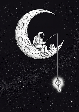 Astronaut Fishing for a Key