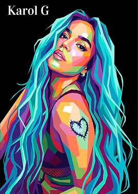 Karol G Pop Art Portrait