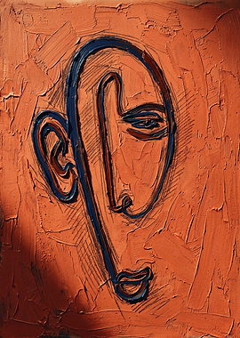 Abstract Face Portrait Fine Art Impasto