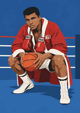 Muhammad Ali Boxing Illustration