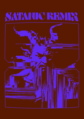 Satanic Remix Glitch Art Poster