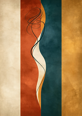 Abstract Minimalist Female Silhouette Art