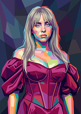 Billie Eilish WPAP Pop Art Portrait