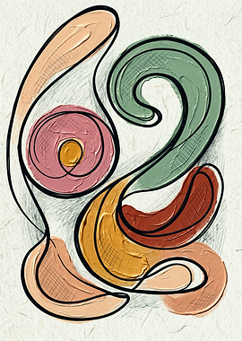 Abstract Art Minimalist Modern Abstract Line Art