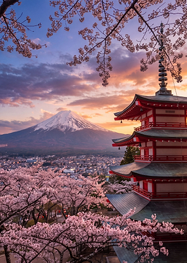 Mount Fuji and Chureito Pagoda