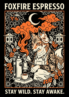 Foxfire Espresso Barista Illustration