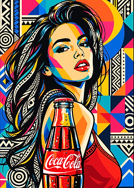 Pop Art Coca-Cola Woman Portrait