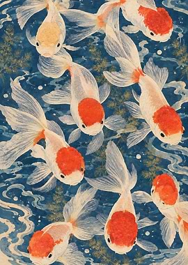 Traditional Japanese Goldfish Art Print