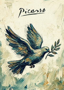 Picasso Dove Peace Art Oil Painting Style
