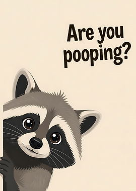 Funny Raccoon Bathroom Wall Art