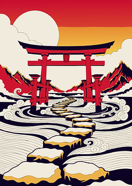 Japanese Torii at First Light