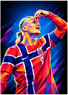 Erling Haaland Low Poly Art Portrait