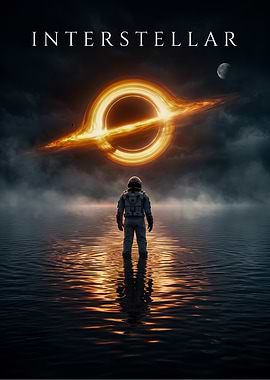 Interstellar Movie Poster with Black Hole