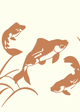 Goldfish Among Water Weeds