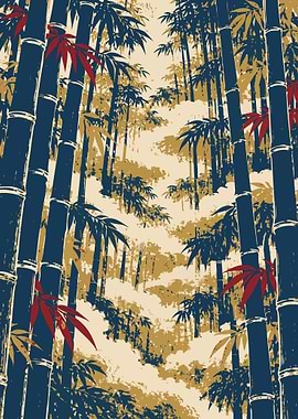 Stylized Bamboo Forest Illustration
