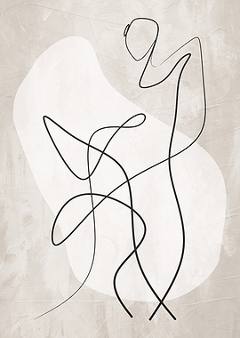 Minimalist Abstract Line Art Figure