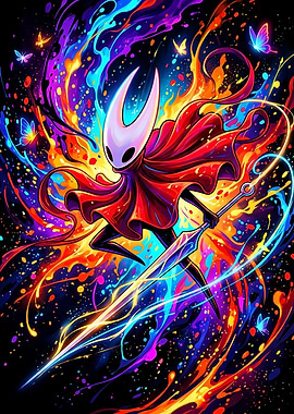 Hornet Hollow Knight Colorful Art