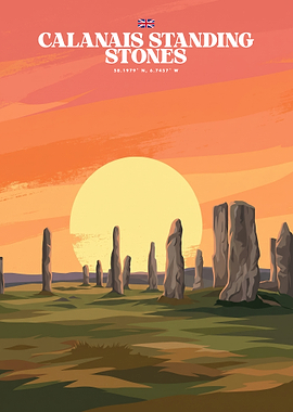 Calanais Standing Stones Travel Poster