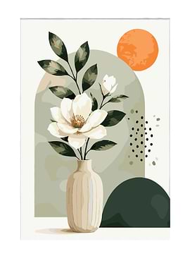 Minimalist Floral Vase Art Print
