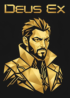 Deus Ex Adam Jensen Gold Portrait