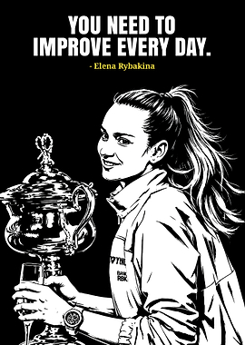 Elena Rybakina Inspirational Tennis Poster