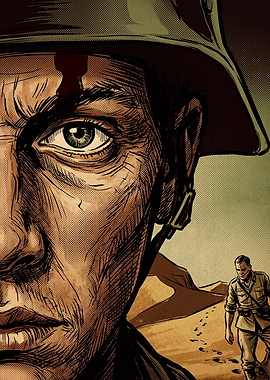 Military Soldier Desert Comic Art