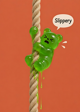 Slippery Green Gummy Bear Climbing Rope
