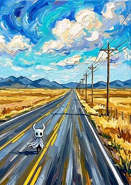 Hollow Knight Walking Down Open Road