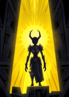 Horned Knight in Golden Light