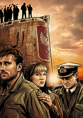 Submarine Crew Military Retro Comic