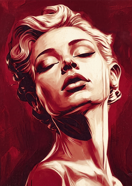 Monochromatic Red Portrait of Woman