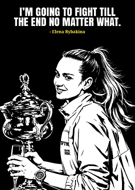 Elena Rybakina Inspirational Tennis Poster