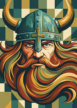 Viking Warrior Norse Mythology Graphic Art Print