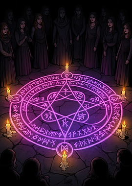 Coven of Witches Performing Ritual